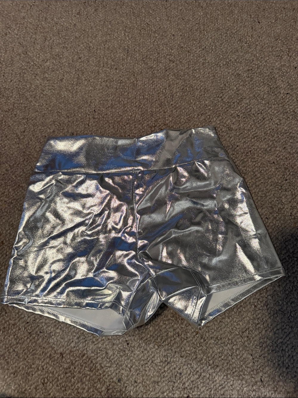 Silver biker shorts